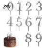 Gift for Party Planners 10 Pcs Reusable Number Candle Holder Set, 0-9 Digital Birthday Cake Stand Cakes Stand, Metal Topper Decoration Birthday,