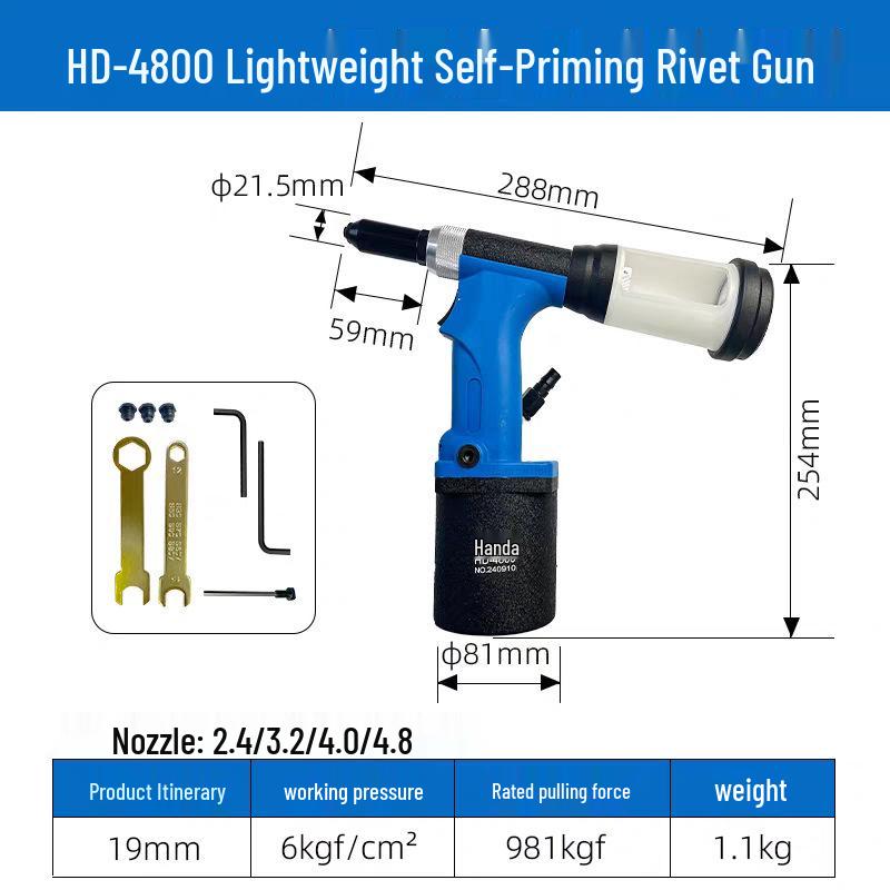 Fully Automatic Hydraulic Pneumatic Rivet Nut Gun, M3-M12