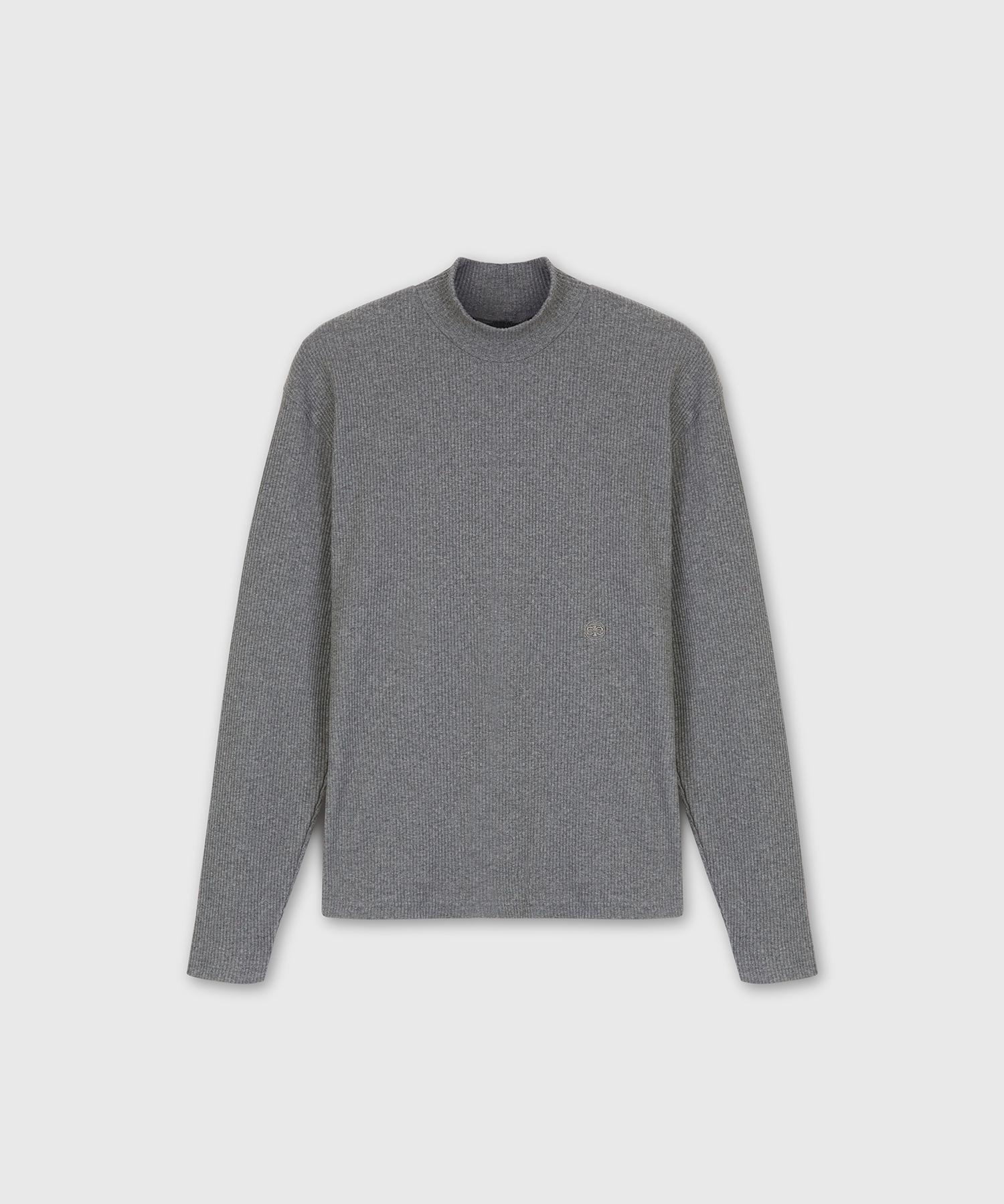 Tire Insignia Rib Mock Neck Top Marble 1