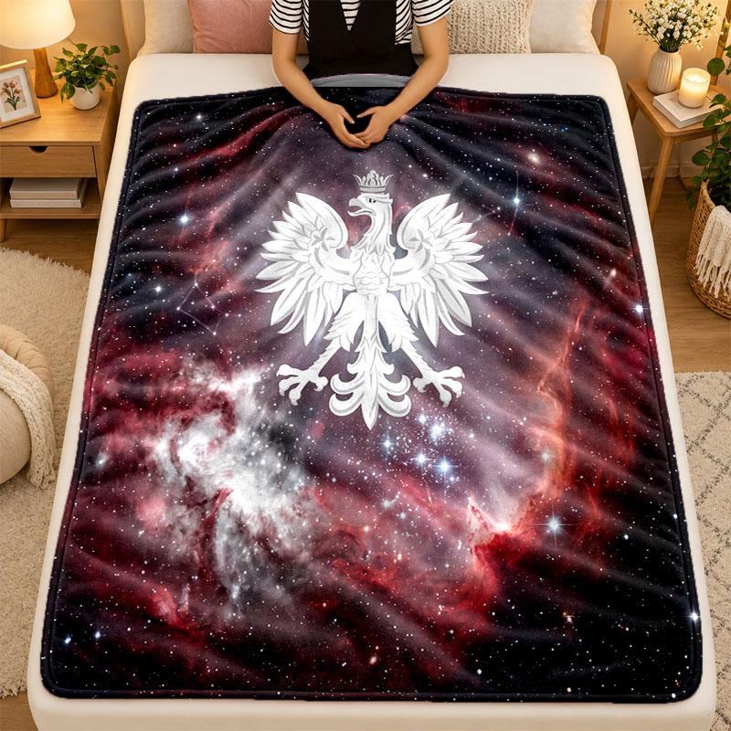 Flannel BlanketPoland Football Warm Soft Throw Blanket for Indoor Sofa Bed Living Room Use