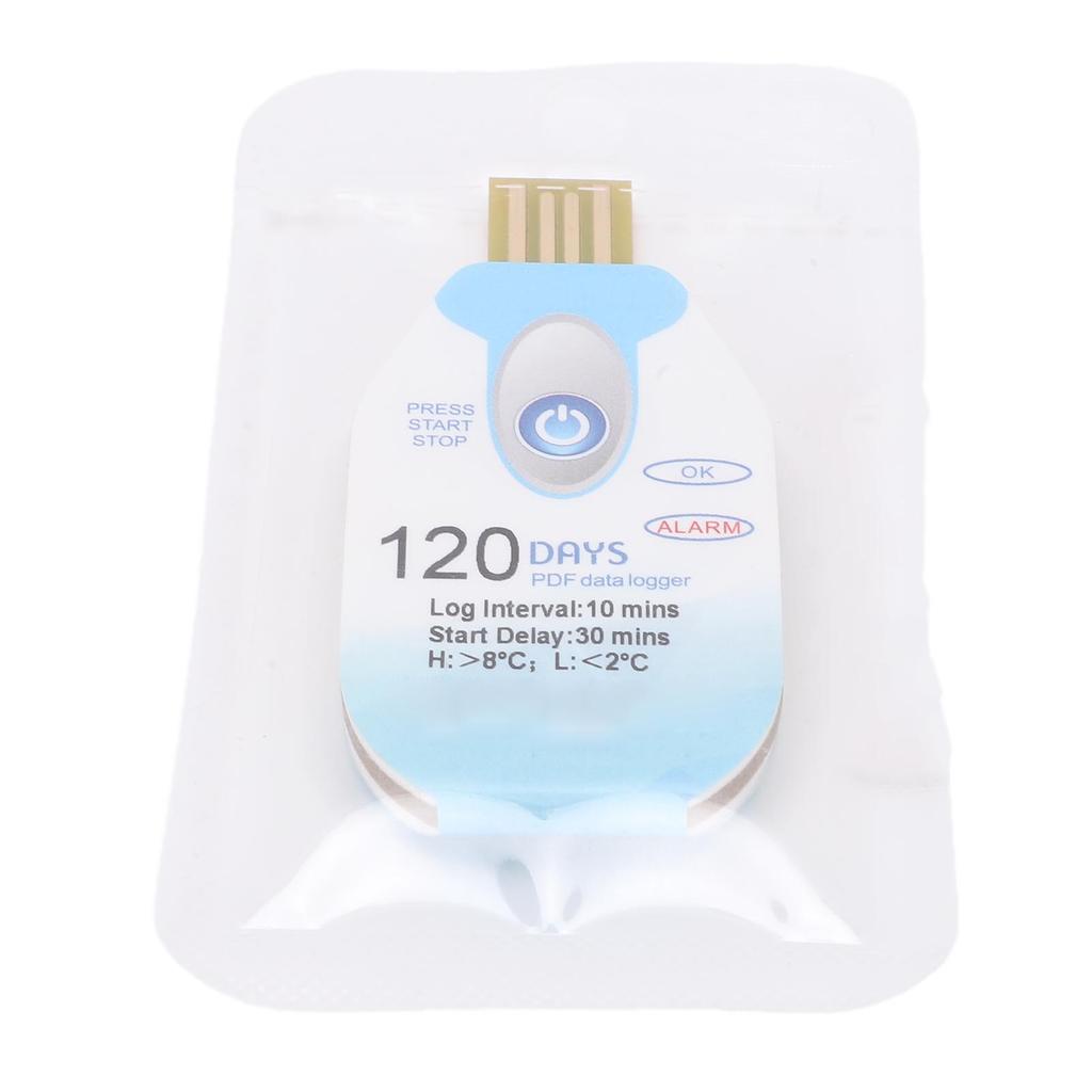 Single Use Temperature Data Logger, PDF Temperature Report Generator, 120 Days Monitoring Recorder with Plug and Play for Pharmaceutical Cold Chain T