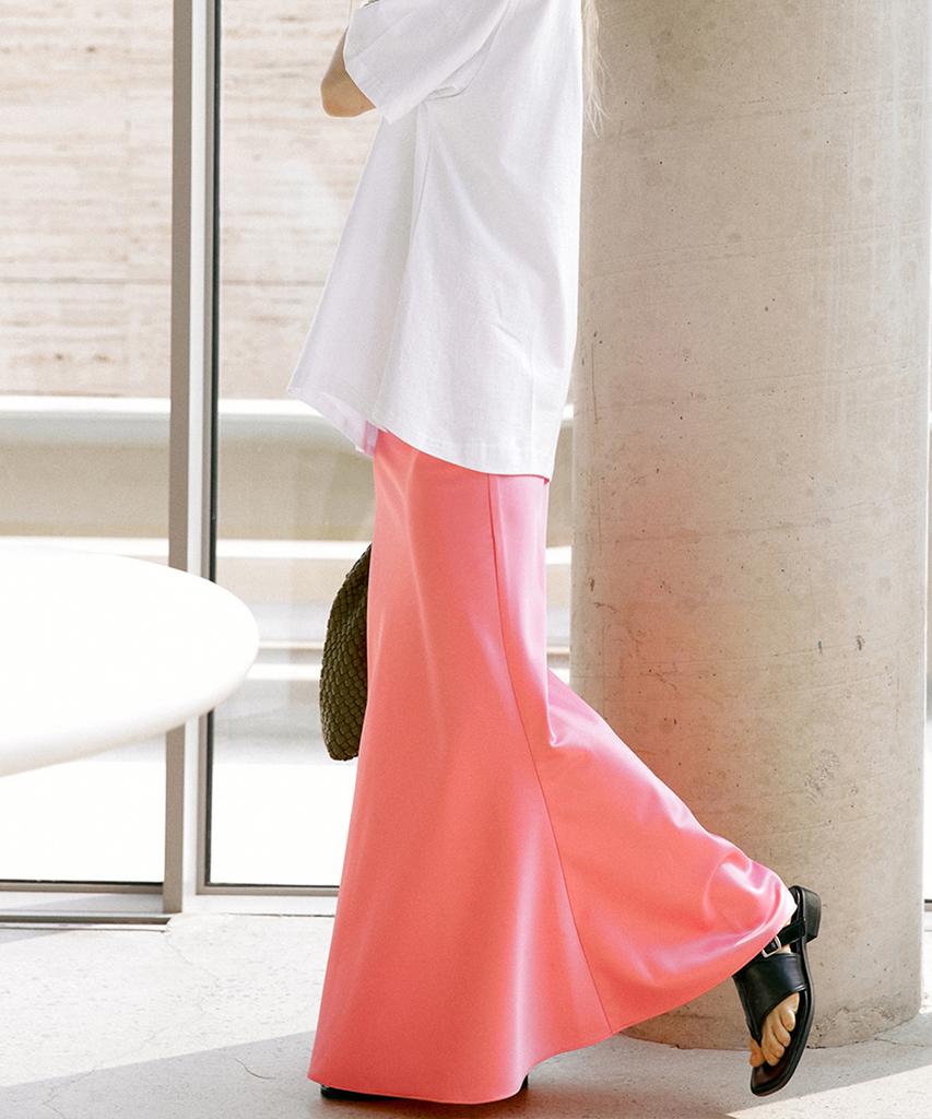 Dyuidyui Satin Maxi Skirt_Pink