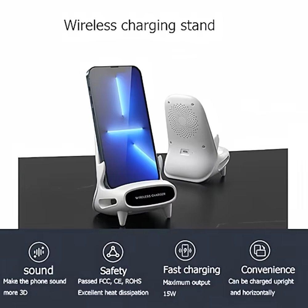 Mini Chair Desktop Phone Stand 15W Phone Lazy Holder for iPhone/Samsung/Xiaomi Phones Tablet