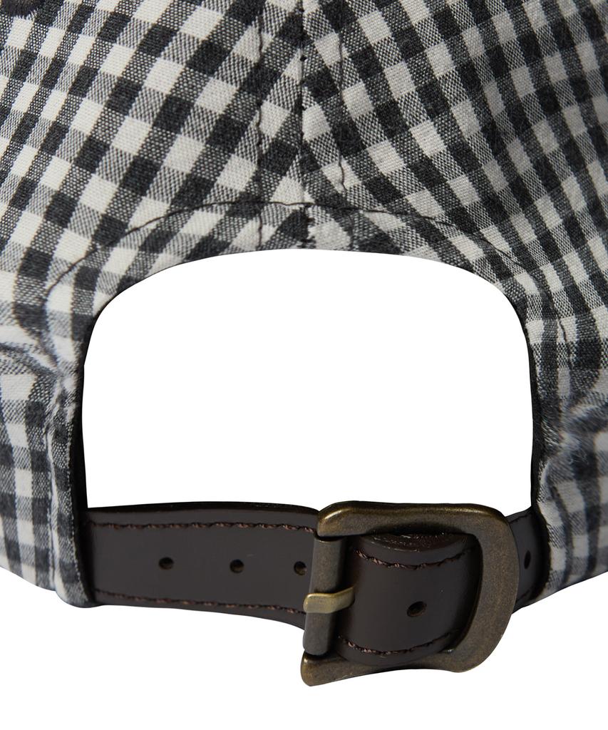 YALE Seersucker Gingham Check Arch Logo Cap_Black