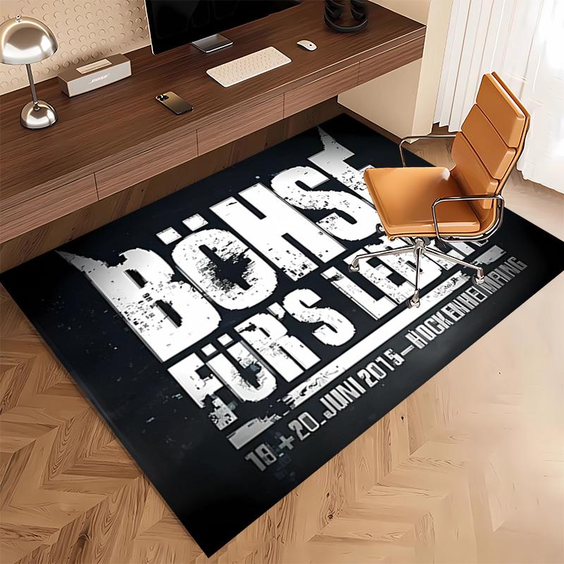1pc Böhse Onkelz Band Print Area Rug - Soft, Washable Non-Slip Indoor Mat, Living Room, Home Office Decorative Rug,Office Decorative