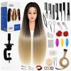 Cap de antrenament pentru coafură feminină cu păr sintetic 70cm + set de păr coc umplutură pieptene coafuri elaborate