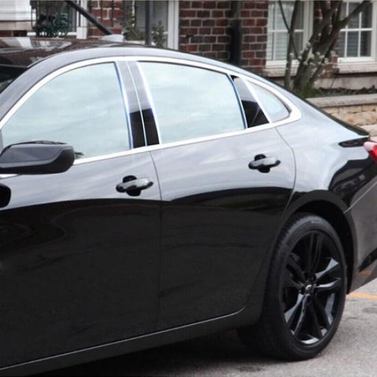 For Malibu Chevrolet 2016-2021 Glossy 6pcs Pillar Black Posts Door Trim Cover ED