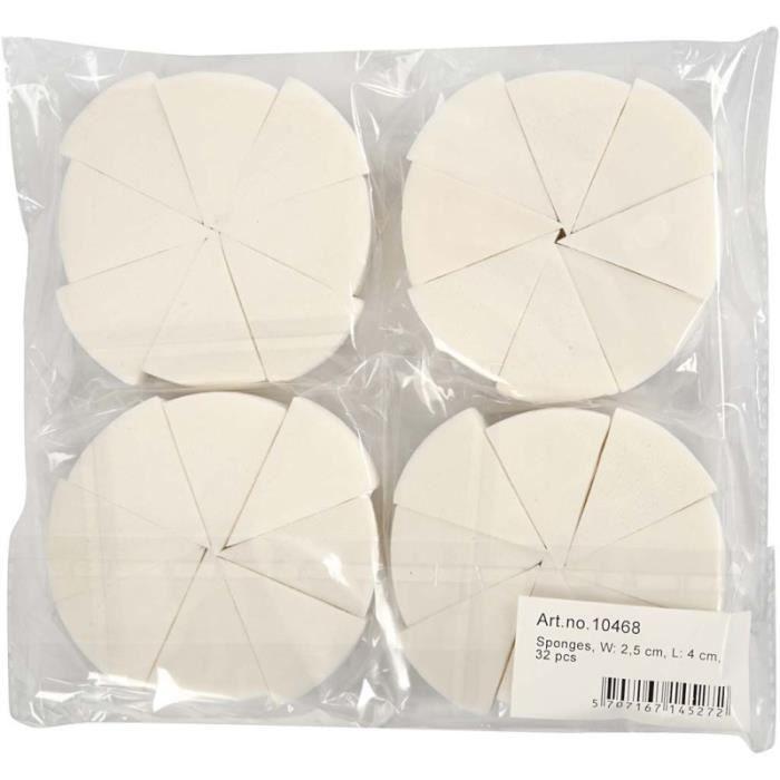 Triangular Sponges - 25 X 40 Cm - 32 Pcs - White - Ideal for Makeup and Painting
