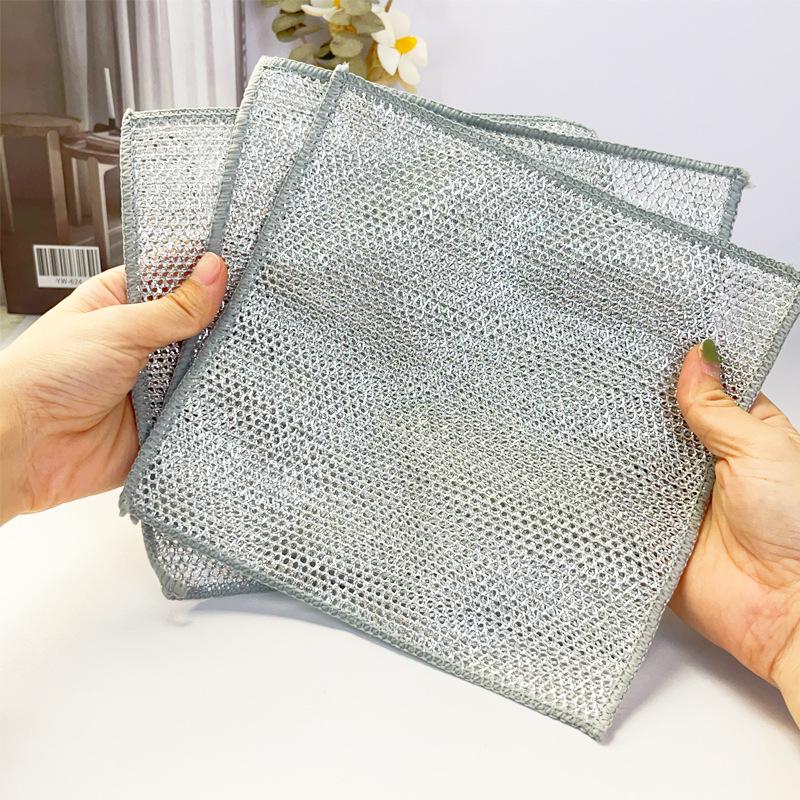 

Thickened Absorbent Lint-Free Dishcloths with Gold & Silver Threads for Cleaning Glass BLW-2410 (5 pieces) серебряный