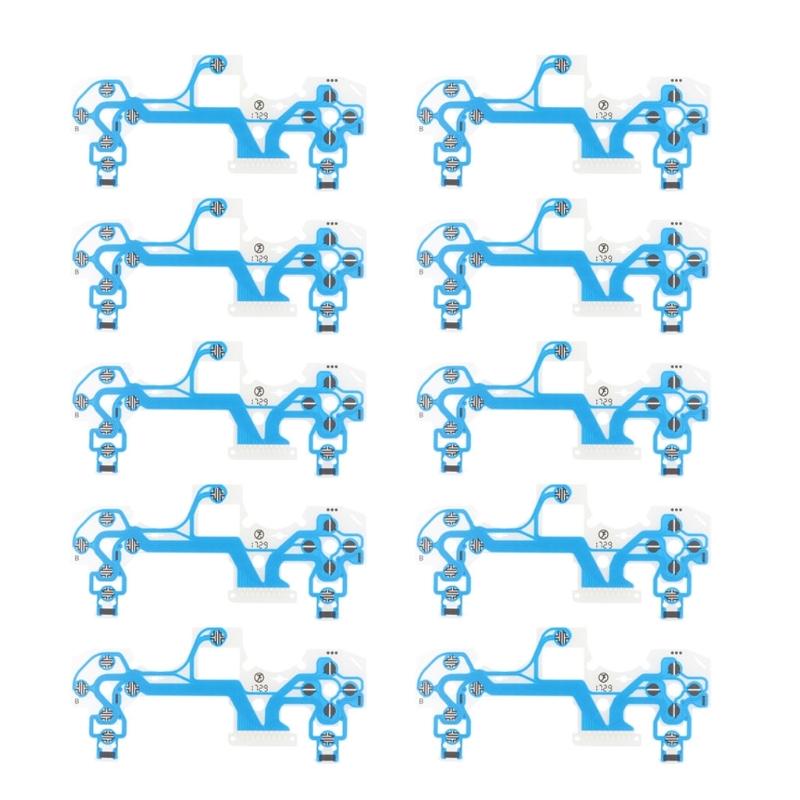 10 Pieces Conductive Film Controller Keyboard Flex Cable 030 040 050 Circuit Board Replacement Buttons Tape for