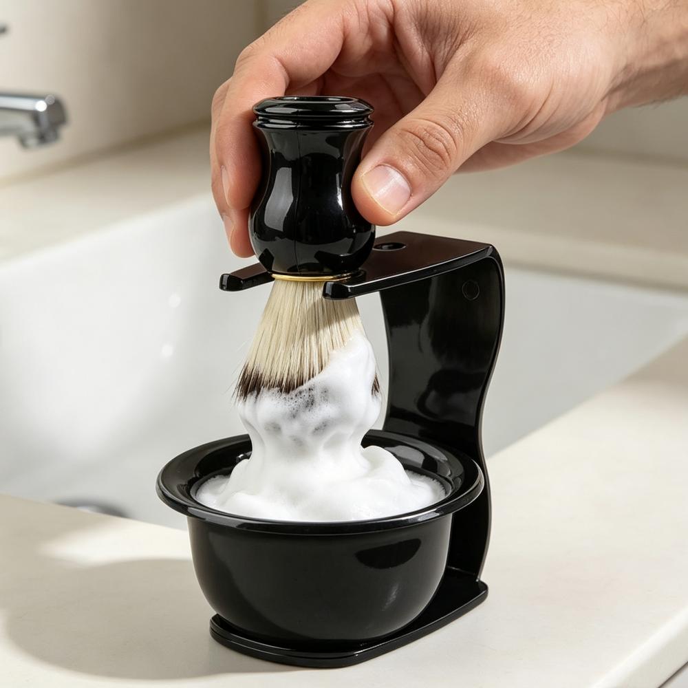 Xiaomi Professional Shaving Brush Set 3-in-1 Men Shaving Kit with Shaving Bowl and Shaving Stand Practical Grooming Accessory