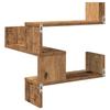Vintage wooden corner shelf, creative design irregular wall shelf, artistic wall-mounted decorative storage rack, 40x40x49,5 cm