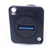 USB3.0 Panel Mount Connector Female To Female Stable Data Transmission D Type USB Socket for 86 Cabinet Panel Black
