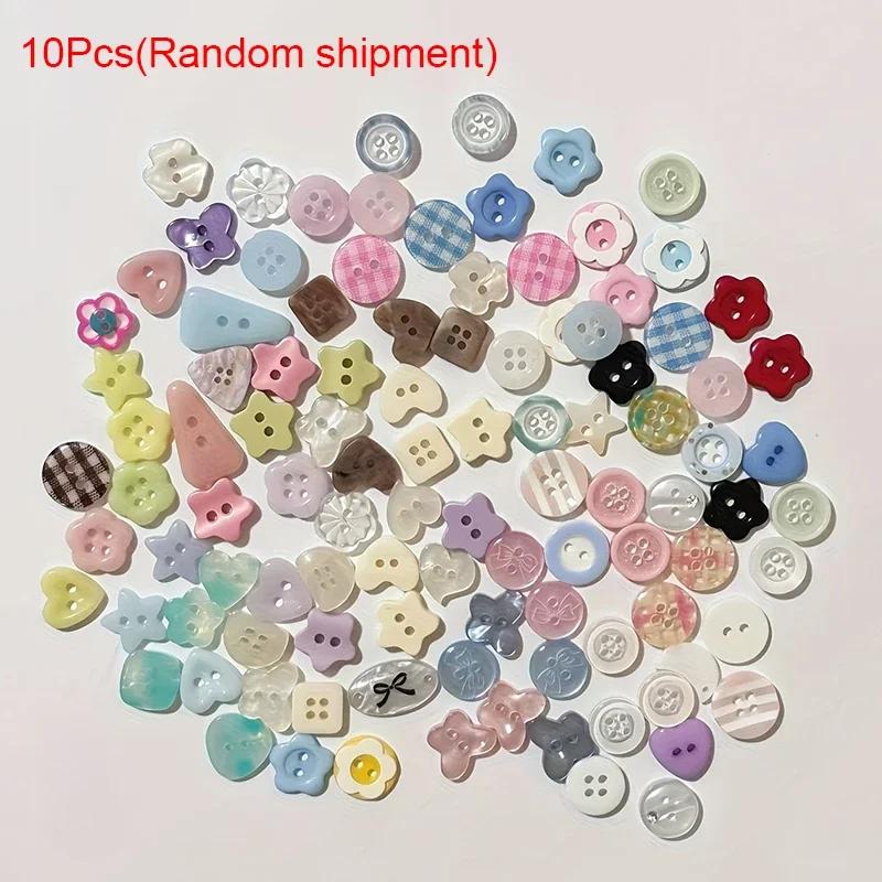 

10/20/30 Pcs Korean Style Cream Color Plastic Crafts Diy Scrapbooking Cute Sewing Button Clothing Accessories Randomly Set