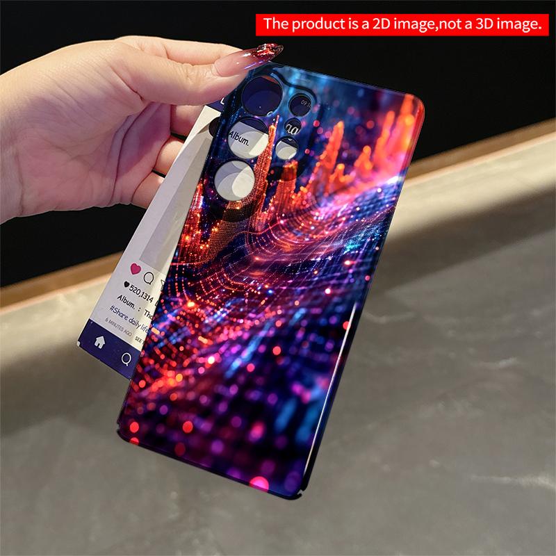 2DFlat Samsung Phone Case Neon City Lights Digital Art Phone Case Applicable To Galaxy S22 S23 S24 S25ULTRA S26 A12 A13 A14 A15 A16