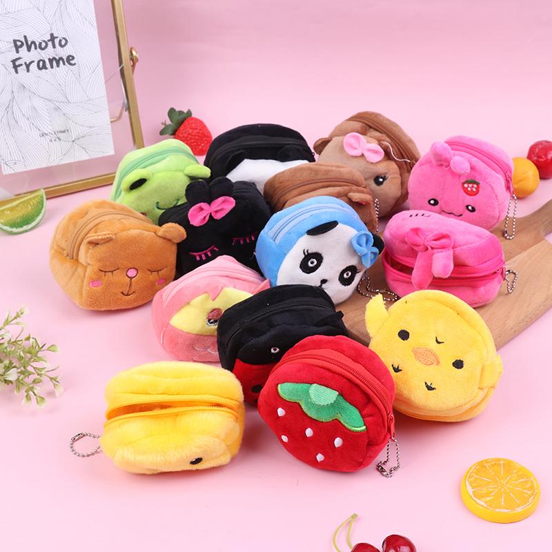 Coin Purse Cartoon Zipper Plush Three-Dimensional Coin Purse Wallet Key Holder
