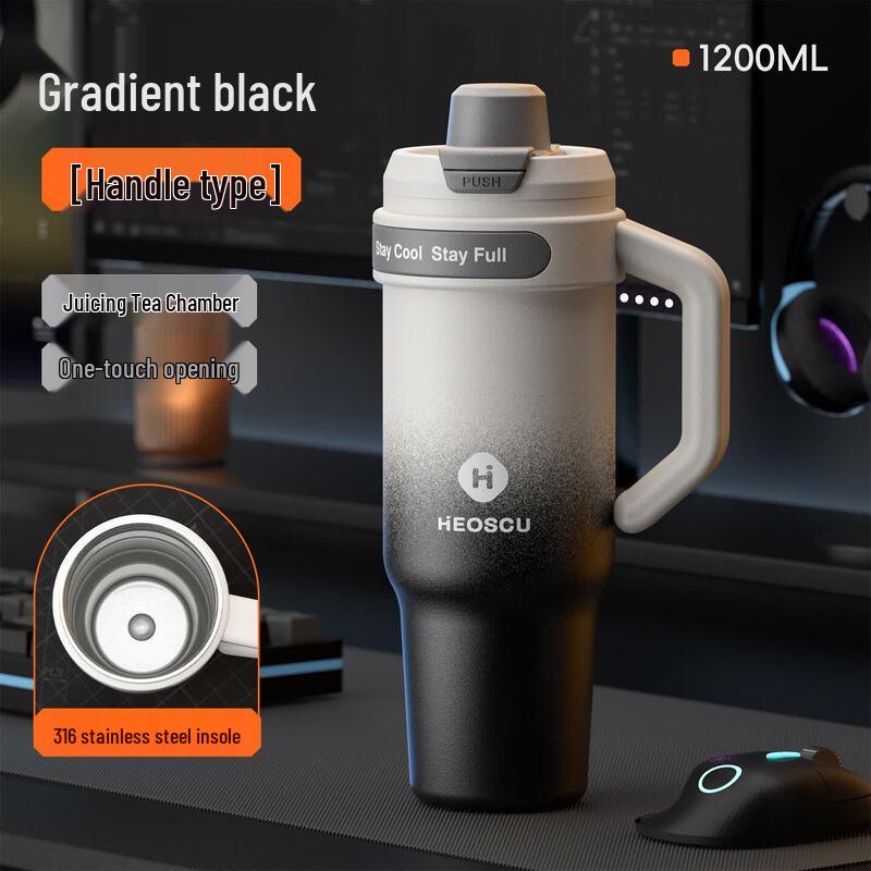 Yuzora Titanium Insulated Wide-Mouth Tumbler with Straw