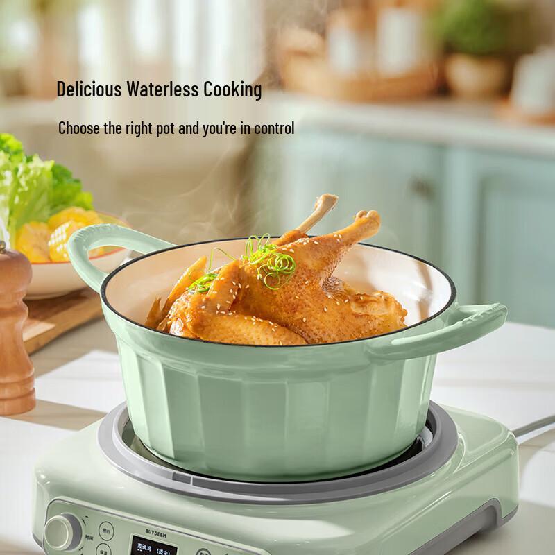 Buydeem Cloud-Roll Enamel Cast Iron Stew Pot