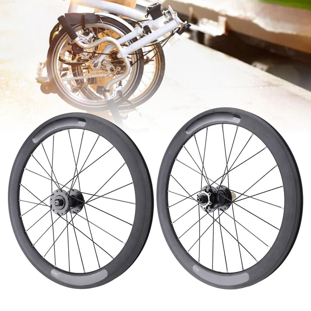 Folding Cycle Wheelset 20 Inch Front 2 Rear 4 Bearings Aluminium Alloy Cycle Wheels Assembly for Replacment