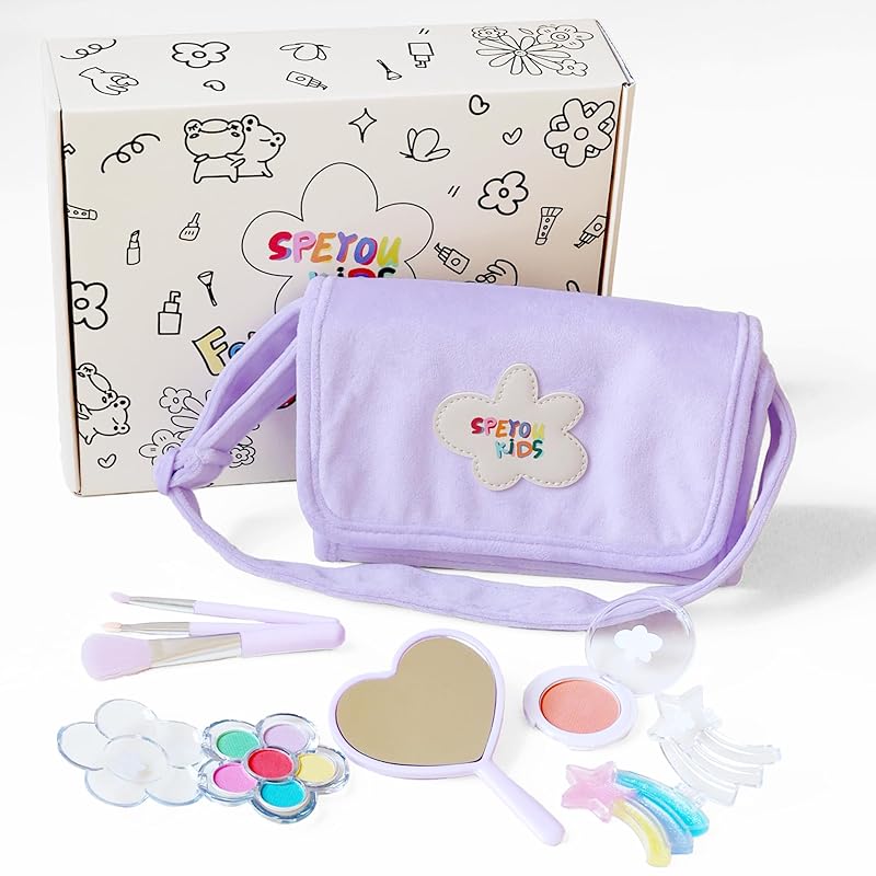 

SPEYOU KIDS Kids Makeup Set, Food and Drug Inspected, Additive-Free, with Storage Case, Mirror, Kids Cosmetics, Dresser, Lipstick, Blush, Eyeshadow,