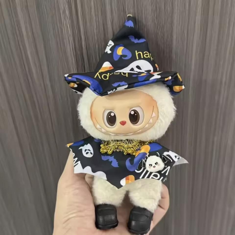 Cute Only Clothing for Labubu Halloween Magical Witch Doll Costume Posture 17cm Vinyl Doll Changing Doll Accessories Toy Gift
