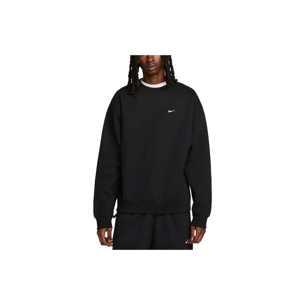 Nike Solo Swoosh Fleece Rundhals-Sweatshirt Schwarz Herren Oberteile DX1361-010