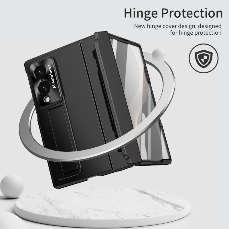 For Samsung Galaxy Z Fold 8 Ultra / 8 7 6 5 4 3 360 Full Protection Hinge Case Folding Cover Tempered Glass Film Stand PC Case