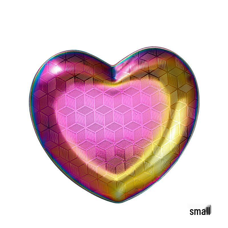 Nordic Korean-Style Stainless Steel Heart-Shaped Tray for Jewelry, Decor, and Desserts