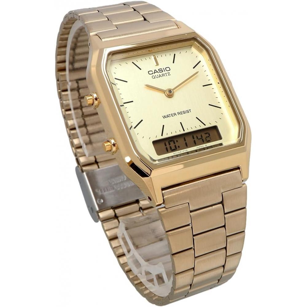 Casio Ana Digi Quartz Wristwatch Vintage Series Aq 230ga 9dmq Unisex Dual Time