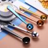 Stainless Steel Coffee Spoon with Clip Barista Coffee Accessories Scoop Spoon Coffee Weighing Measuring Spoon