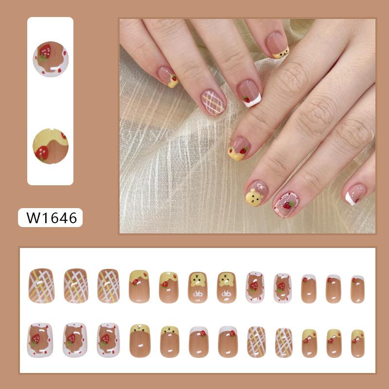 

Накладной ноготь мультфильм десерт одежда ананас сумка съемный ноготь пластырь ноготь пластырь клубника