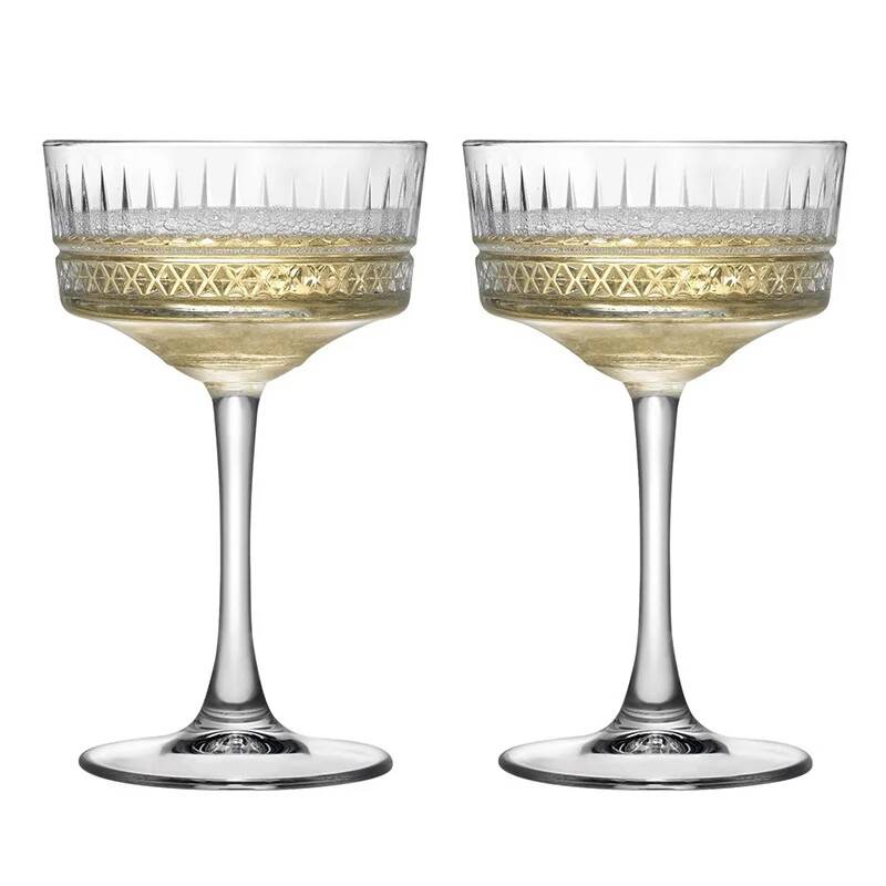 

2 Pcs Carved Martini Glasses Cocktail Goblet Old-fashioned Party Glassware Wine Drink Cup Ancient Wedding Champagne Coupes Glass 200-500ml