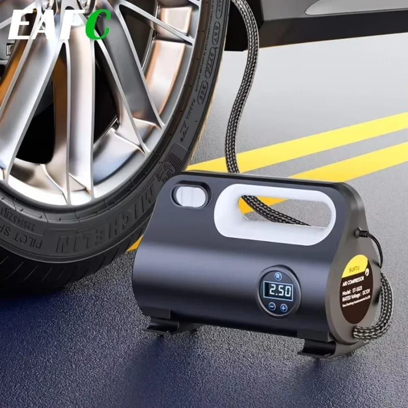 12V High Power Car Air Compressor Portable Universal Electric Air Pump Car Tire Accurate Pressure Measurement Digital Bicycle Pump for Car