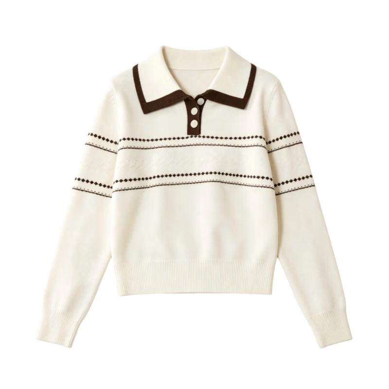 Betu Women's Polo Collar Knit Sweater