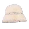 Winter Mixed Color Splicing Plush Simple Bucket Hat Outdoor Casual Versatile Warm Ear Protection Fashion Basin Cap For Women'S