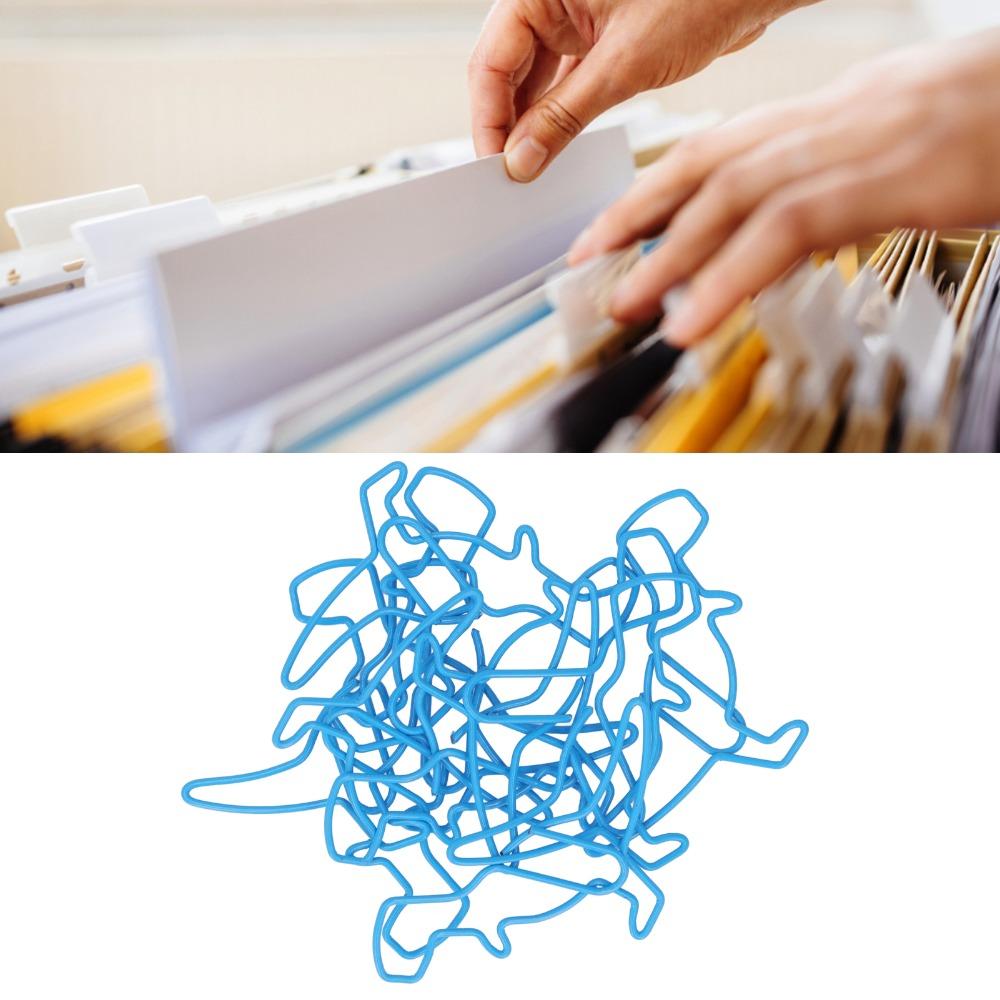 100Pcs Dinosaur Shape Funny Paper Clips Plastic-coated Metal Cute Paperclips  Scrapbook Making