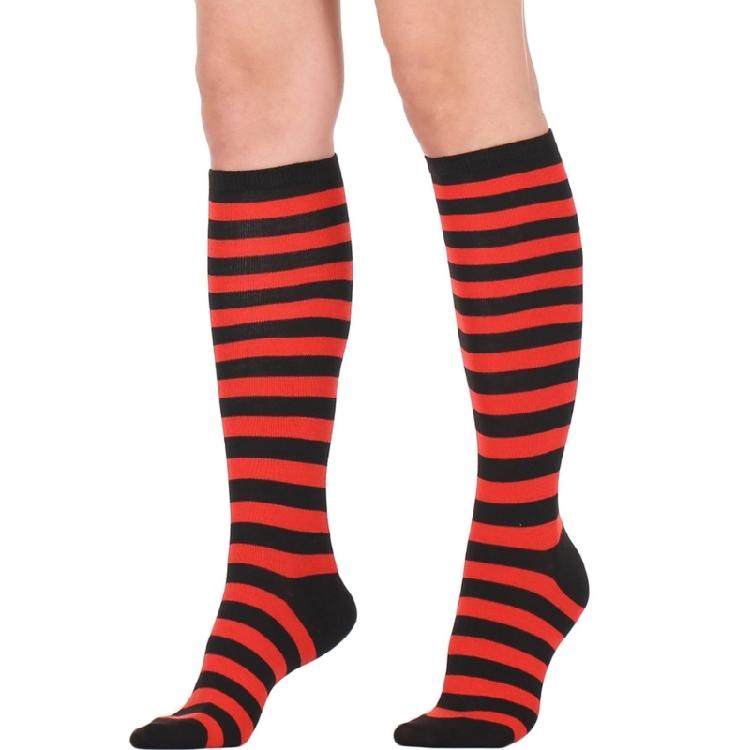 Gestreifte Kniestrumpfe Gestreifte Schlauchstrumpfe Strumpfe Lange Stiefelsocken für den täglichen Gebrauch, Halloween Cosplay Party Kostüm