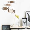 4Pcs/Set Vintage Wooden Fish Wall Decoration School of Fish Lake Beach House Bathroom Coastal Wall Art Nautical Ocean Theme Hanging Ornament