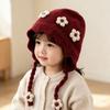 Lacing Baby Knitted Hat Solid Color Ear Protection Hat Cute Kids Beanie Hat Winter Autumn