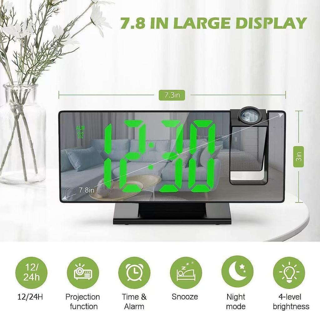 Lautloser Schlummer-Wecker mit großem Display, intelligentem digitalem Leuchtbildschirm und multifunktionalen Funktionen