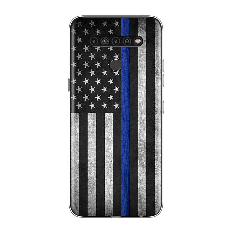 Thin Blue Line American Flag For LG V60 V50S V50 G8X G8S G8 G7 ThinQ 5G K61 K51S K41S K30 K20 Q60 Q9 Soft Phone Case