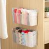 Household Wall Mounted Underwear Cosmetic Storage Box Non Perforated Wardrobe Sock Sorting Box Three In One Rack Shelf Storage Tool Holder Organizer