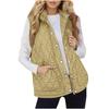Plaid Fleece Vest For Women Hooded Fall Winter Fuzzy Thermal Warm Sleeveless Jacket Trendy Outwear