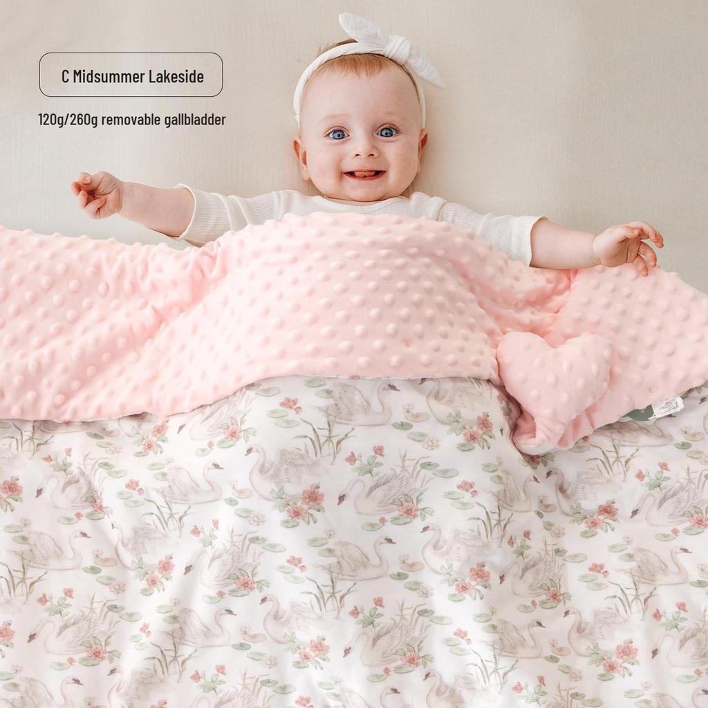 Baby A-Class Warm Ginger Fiber Blanket - Newborn Soothing Bean Velvet Quilt for Children & Kindergarten