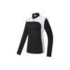 Fila Color Block Stand Collar Golf Stretch Knit Long Sleeve T-Shirt Women Tops Deep-Black A11W415202F-BK
