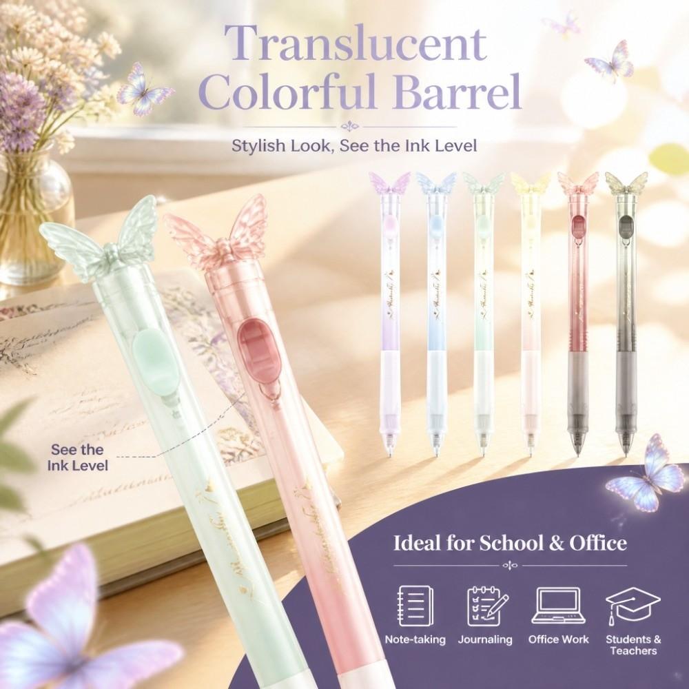 Smooth Writing Butterfly Pen with Moving Wings 0.5mm Black Ink Pens Gifts Gel Pens Student Writing