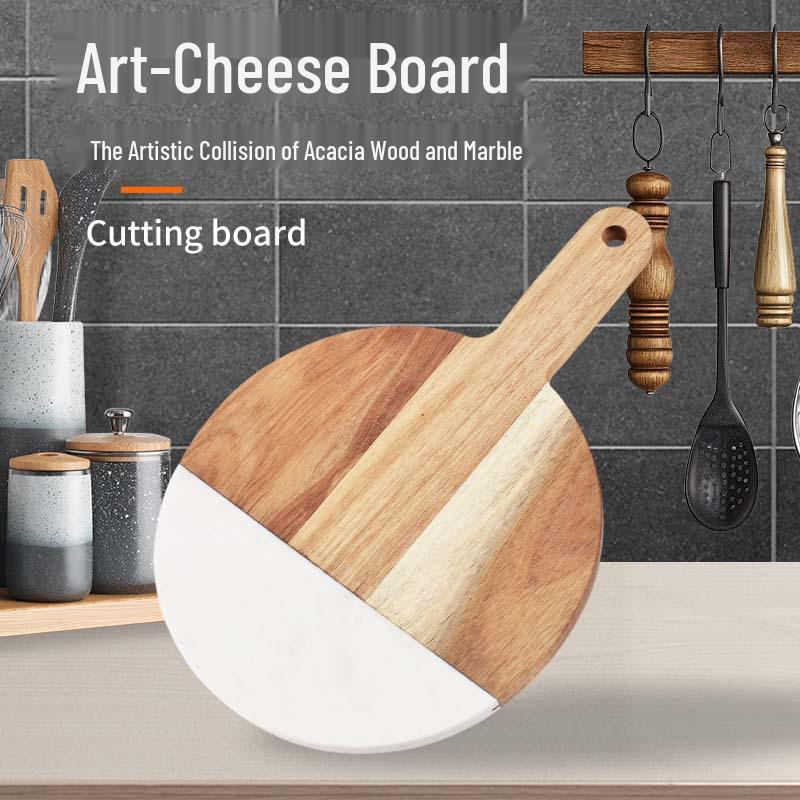 DL014 Marble Inlaid Wood Cutting Board - Home Kitchen Chopping Tool