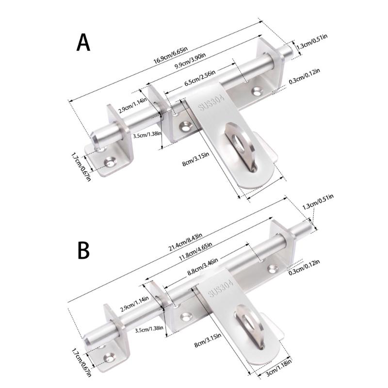 Heavy Duty Door Lock Solid Sliding Bolts Latches Hasp Stainless Steel Door Lock Buckle for Wood Fence Interior Door
