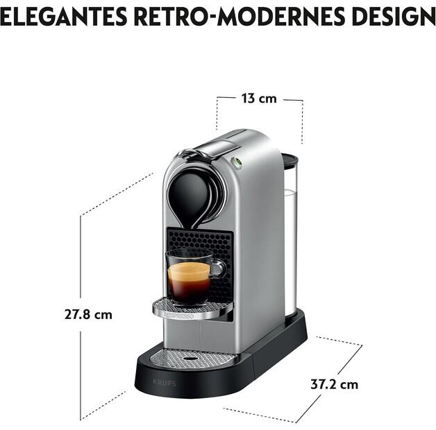 Capsule Coffee Machine Krups XN 741B CitiZ Silver