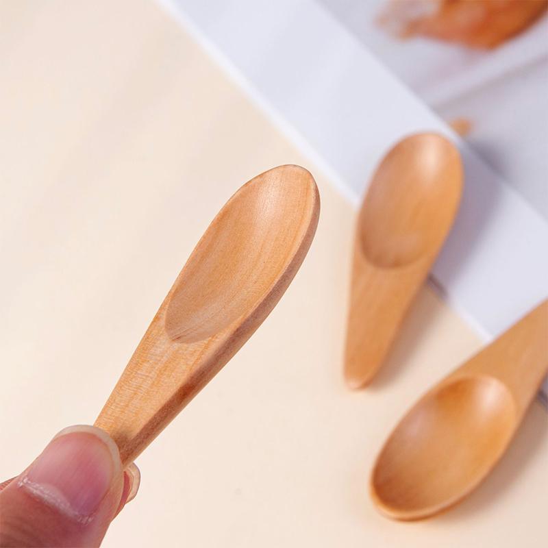 

3Pcs Wood Mini Tea Spoon Condiment Scoop Flatware Coffee Tea Small Mini Sugar Spoon Coffee Spoon Kitchen Gadgets